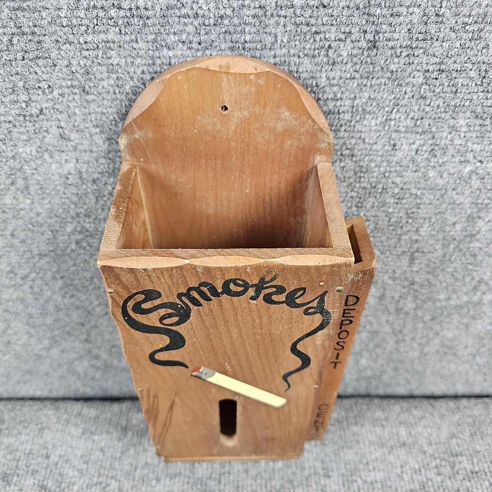 VTG 50s Hanging Wood CIGARETTE Dispenser Retail Store Wall Fixture Coin Slot WOW - Picture 3 of 16